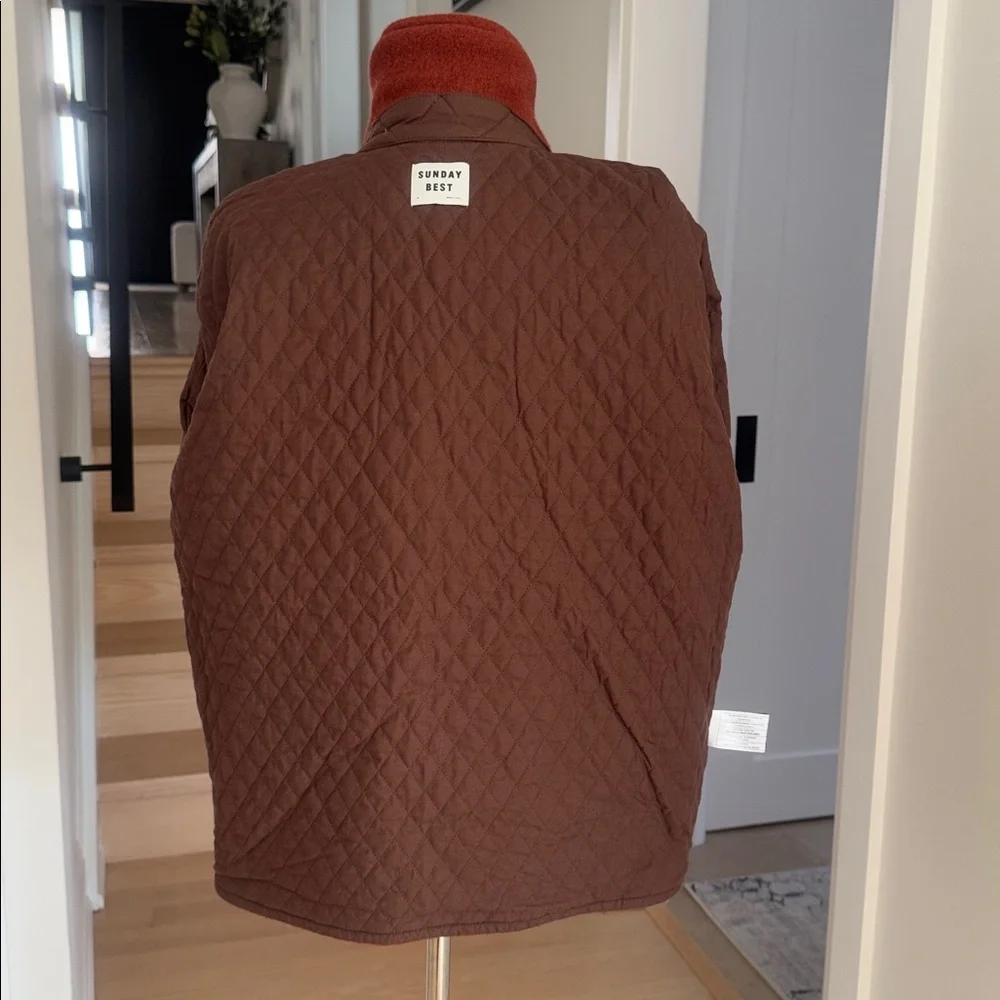 ARITZIA Sunday Best Sky Wool Terracotta Utility Shirt Jacket M - Picture 7 of 8